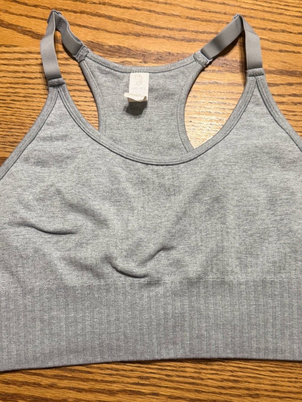 Woman's XL Gray Racerback Sports Bra Adjustable Straps
